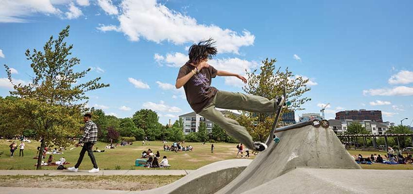 Person on skateboard at skatepark. data-lightbox='featured'